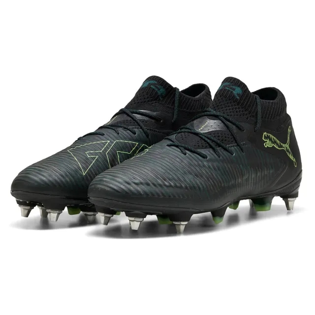 PUMA Future 8 Ultimate MxSG Football Boots Unisex, Black/Fizzy Light/Green Terrain