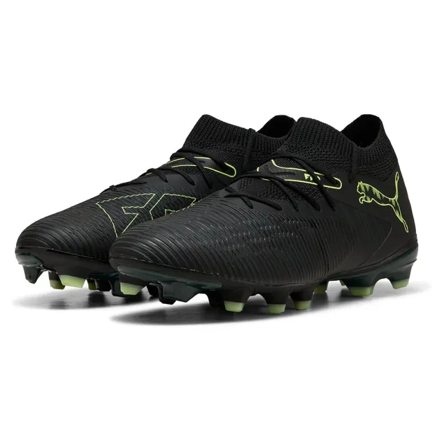 PUMA Future 8 Match FG/AG Football Boots Unisex, Black/Fizzy Light/Green Terrain