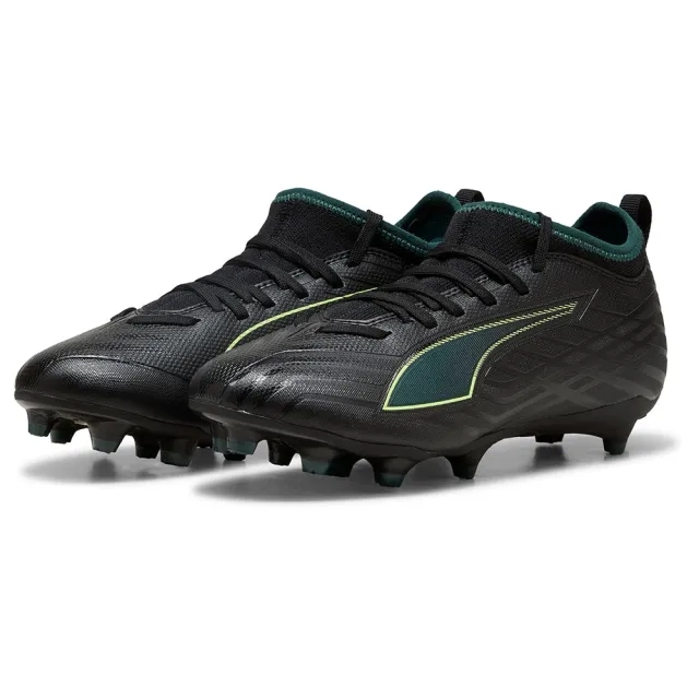 PUMA Ultra 6 Match FG/AG Football Boots Youth, Black/Fizzy Light/Green Terrain