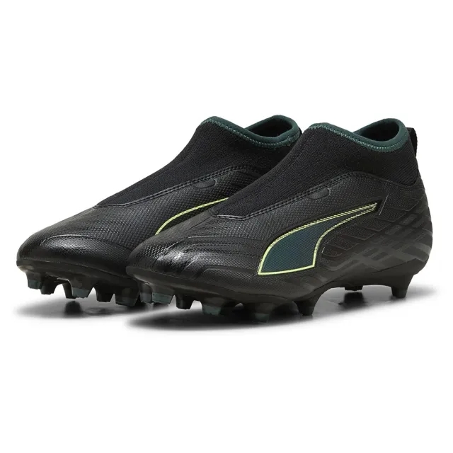 PUMA Ultra 6 Match+ FG/AG Laceless Football Boots Youth, Black/Fizzy Light/Green Terrain