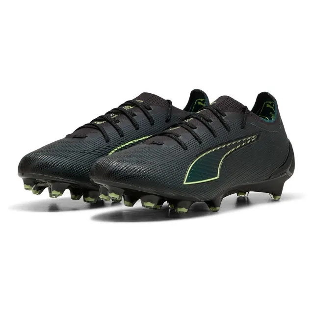 PUMA Ultra 6 Ultimate FG Football Boots Unisex, Black/Fizzy Light/Green Terrain, size 10