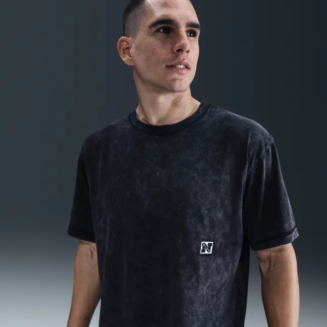 Nike Gym Heritage Men's Dri-FIT Short-Sleeve Training Top - Black - Cotton/Polyester