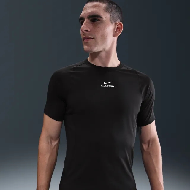 Nike Pro Training Men's Dri-FIT Short-Sleeve Top - Black - Polyester