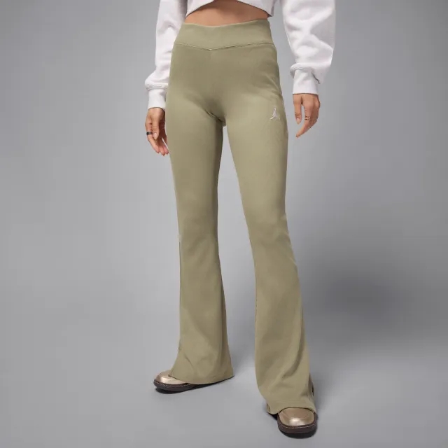 Nike Jordan Brooklyn Essentials Women's Mid-Rise Flared Leggings - Brown - Cotton/Polyester/Elastane