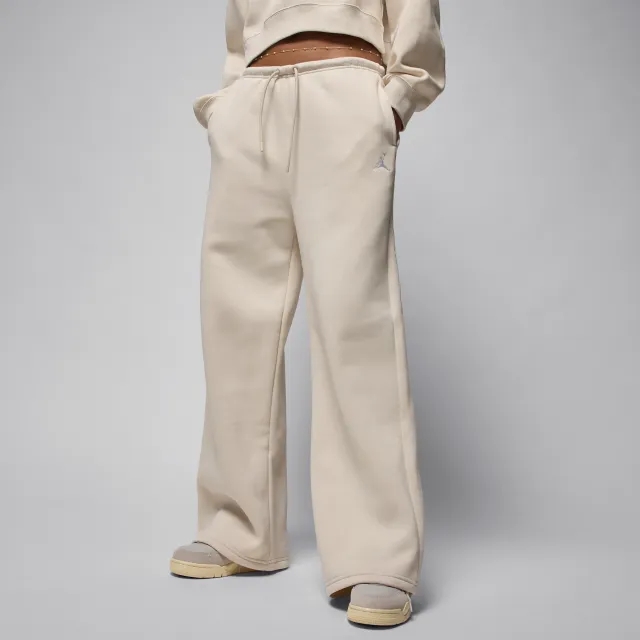 Nike Jordan Brooklyn Fleece Women's Open-Hem Trousers - Brown - Cotton/Polyester