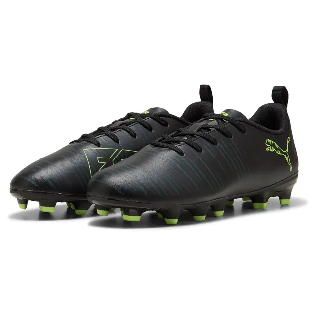 PUMA Future 8 Play FG/AG Football Boots Youth, Black/Fizzy Light/Green Terrain, size 1