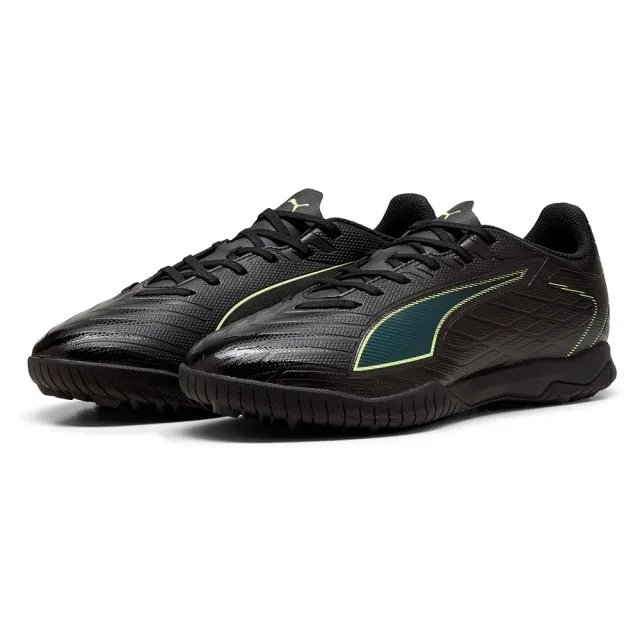 PUMA Ultra 6 Play TT Football Boots Unisex, Black/Fizzy Light/Green Terrain, size 10