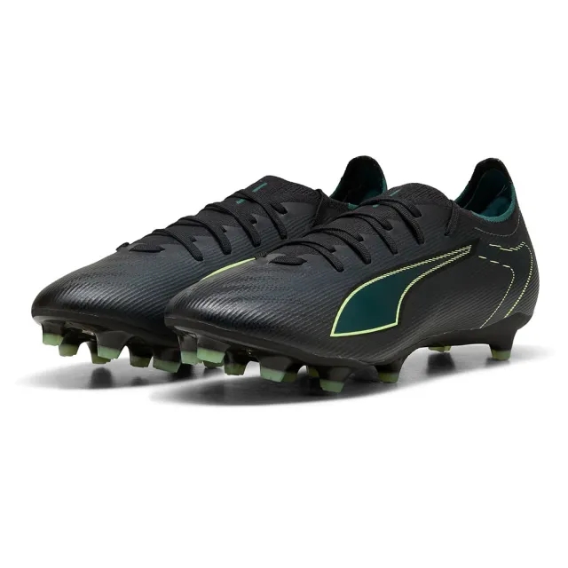 PUMA Ultra 6 Match FG/AG Football Boots Unisex, Black/Fizzy Light/Green Terrain, size 10
