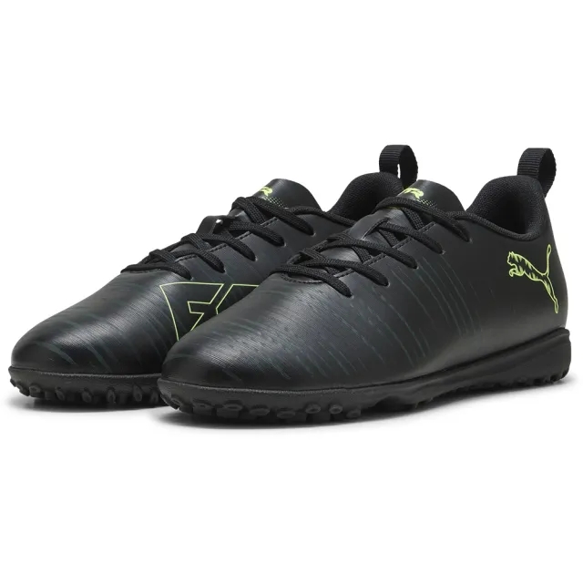 PUMA Future 8 Play TT Football Boots Youth, Black/Fizzy Light/Green Terrain, size 1