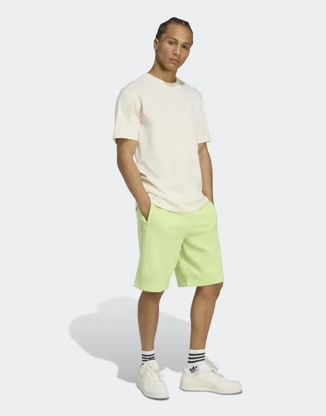 Adidas Originals Trefoil Essentials Shorts In Pulse Lime-Green