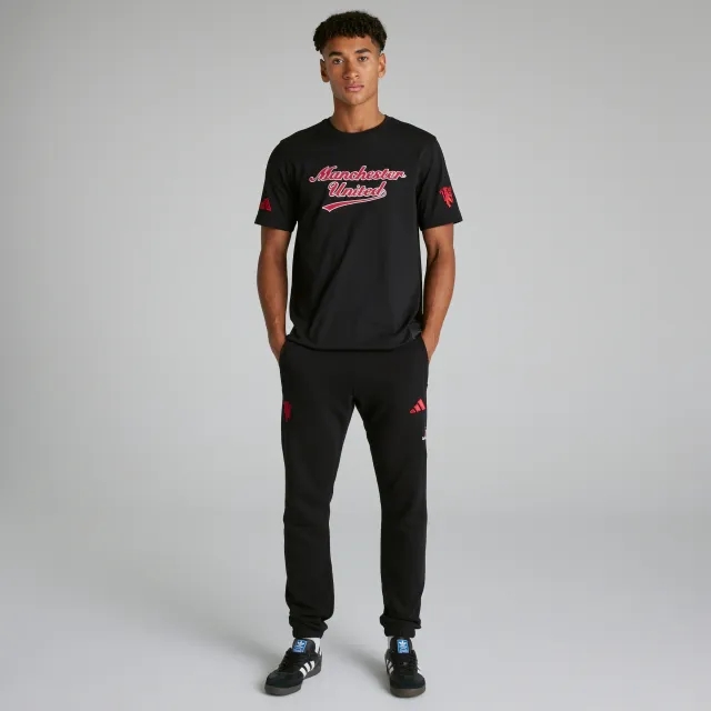 Manchester United x adidas US Pack Tracksuit Bottoms Black