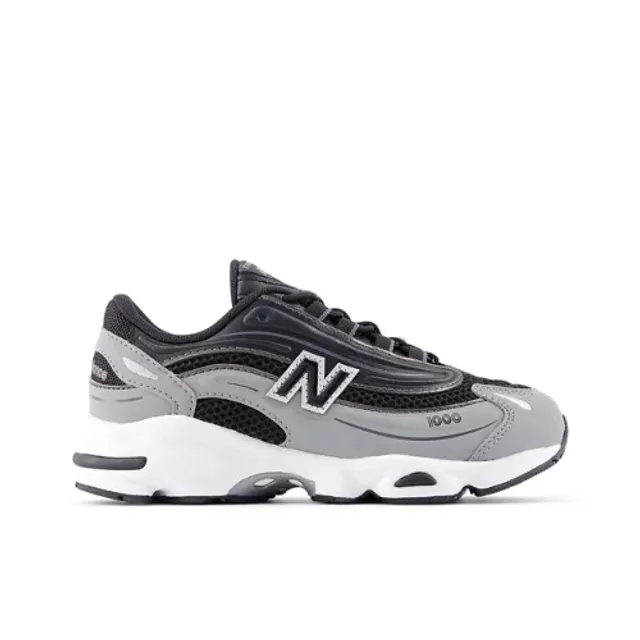 New Balance Kids' 1000 BUNGEE LACE in Grey/Black Synthetic