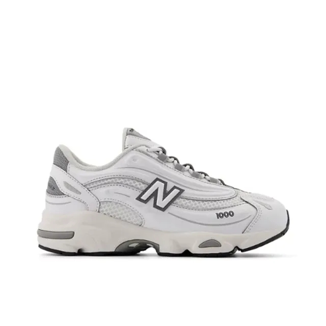 New Balance Kids' 1000 BUNGEE LACE in White/Grey Synthetic