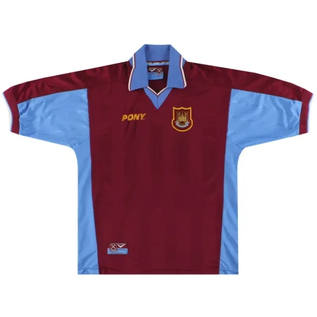 1997-98 West Ham Pony Home Shirt L - West Ham / Excellent 
