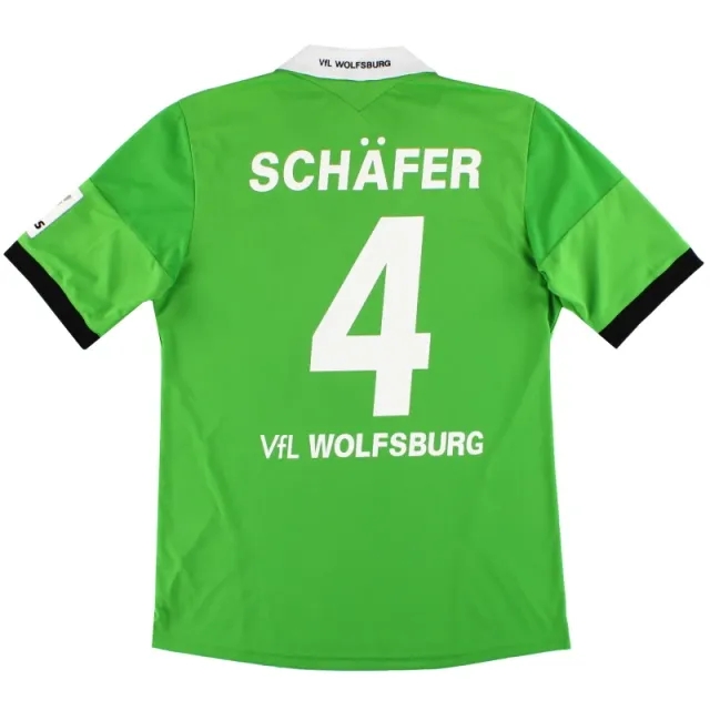 2013-14 Wolfsburg adidas Away Shirt Schafer #4 *Mint* M - Other German Clubs / Mint 