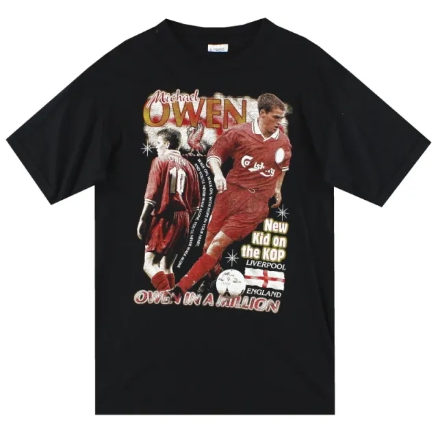 1996-98 Liverpool Owen Graphic Tee S - Liverpool / Excellent 
