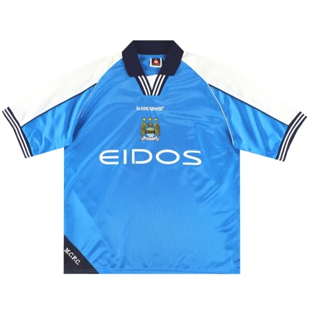1999-01 Manchester City Le Coq Sportif Home L.Boys - Manchester City / Excellent 