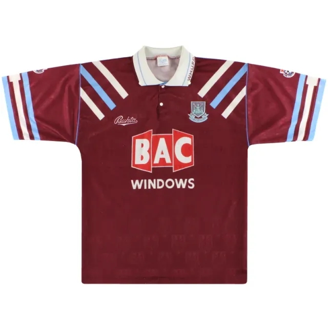 1991-92 West Ham Bukta Home Shirt L - West Ham / Excellent 