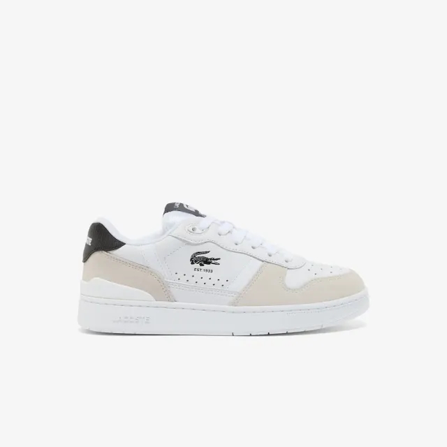 Lacoste Women’s T-Clip Set Leather Sneakers - White & Black