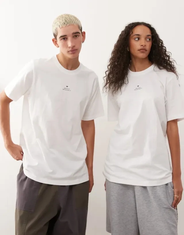 Adidas Originals Micro Logo Graphic T-Shirt In White