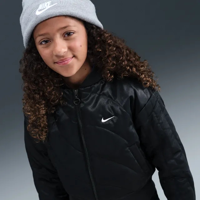 Nike Sportswear Older Kids' (Girls') Jacket - Black - Sustainable Materials