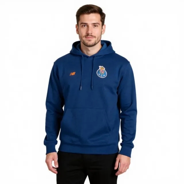 FC Porto Men's New Balance Terry Hoodie in Blue Polyester