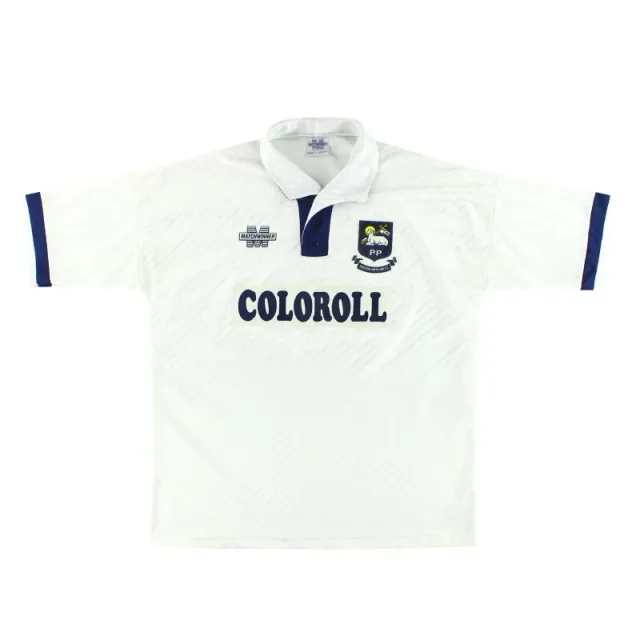 1993-94 Preston Matchwinner Home Shirt XL - Preston North End / Excellent 