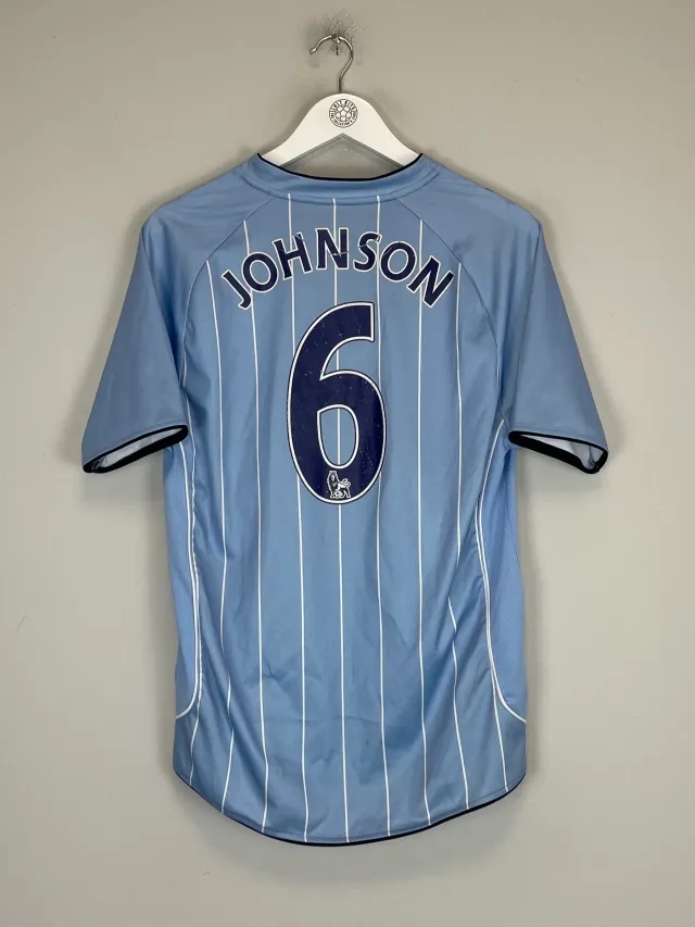 2007/08 MANCHESTER CITY JOHNSON #6 HOME SHIRT (M) LE COQ | Cult Kits