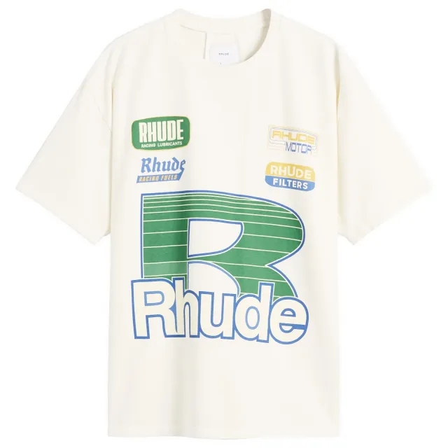 Rhude Men's Roadway Racing T-Shirt Vintage White