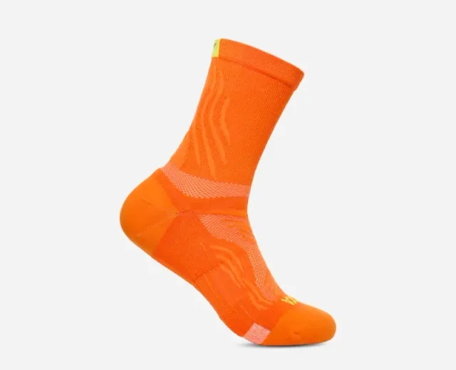 Hoka Bondi Quarter Run Sock In Electric Tangerine