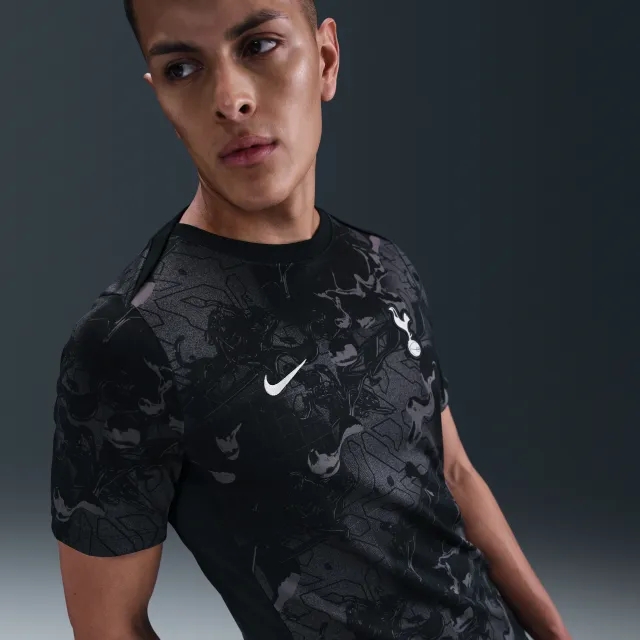 Tottenham Hotspur Academy Pro Home Nike Dri-FIT Football Pre-Match Short-Sleeve Top - Black - Sustainable Materials