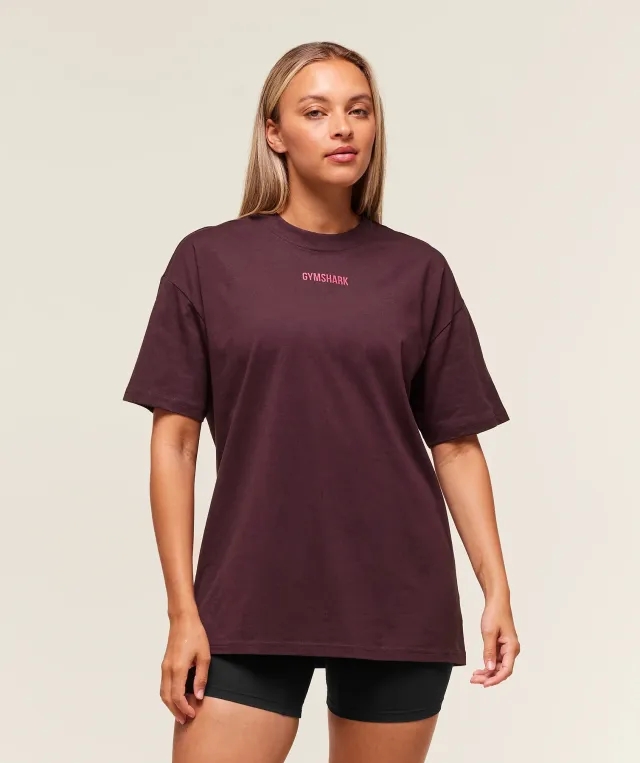  Block Oversized T-Shirt - Cherry Purple