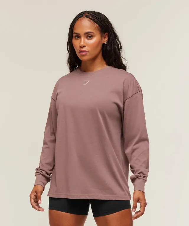  Power Long Sleeve Top - Chestnut Pink/Dusk Pink