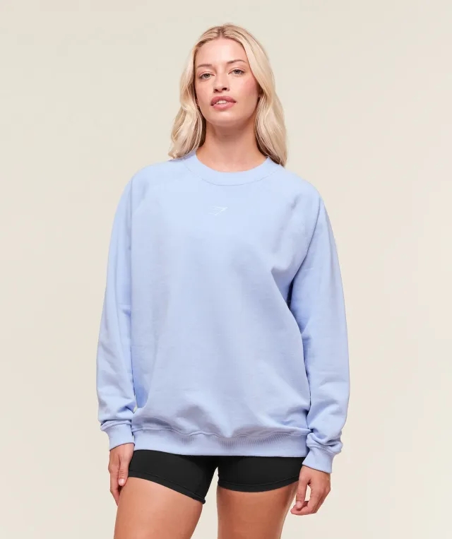  Training Oversized Fleece Sweatshirt - Peri Blue