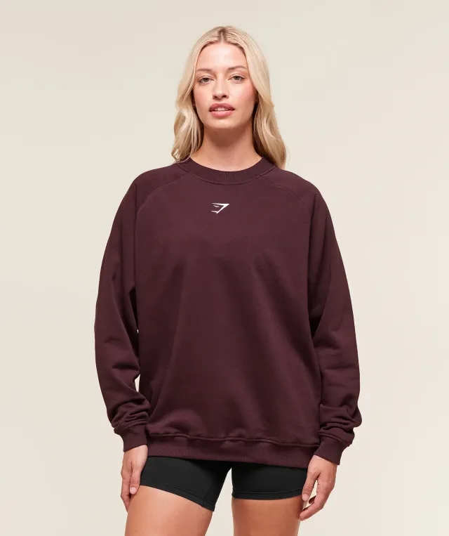  Training Oversized Fleece Sweatshirt - Cherry Purple