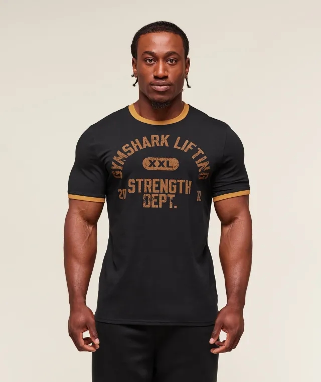  XXL Strength Dept Ringer T-Shirt - Black