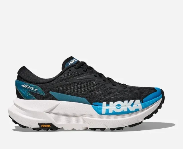 Hoka Men's Mafate X Trail Shoes In Black/Skyward Blue