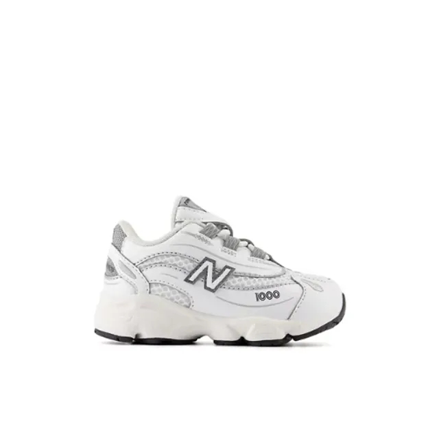 New Balance Infants' 1000 BUNGEE LACE in White/Grey Synthetic