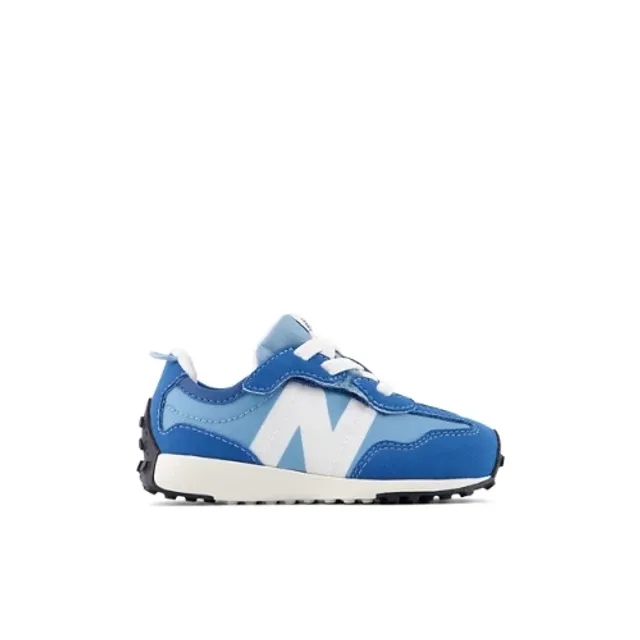 New Balance Kids' 327 NEW-B HOOK & LOOP in White/Blue Synthetic