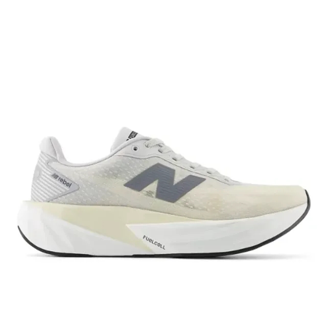 New Balance Women's FuelCell Rebel v5 in Beige/Grey/White Synthetic