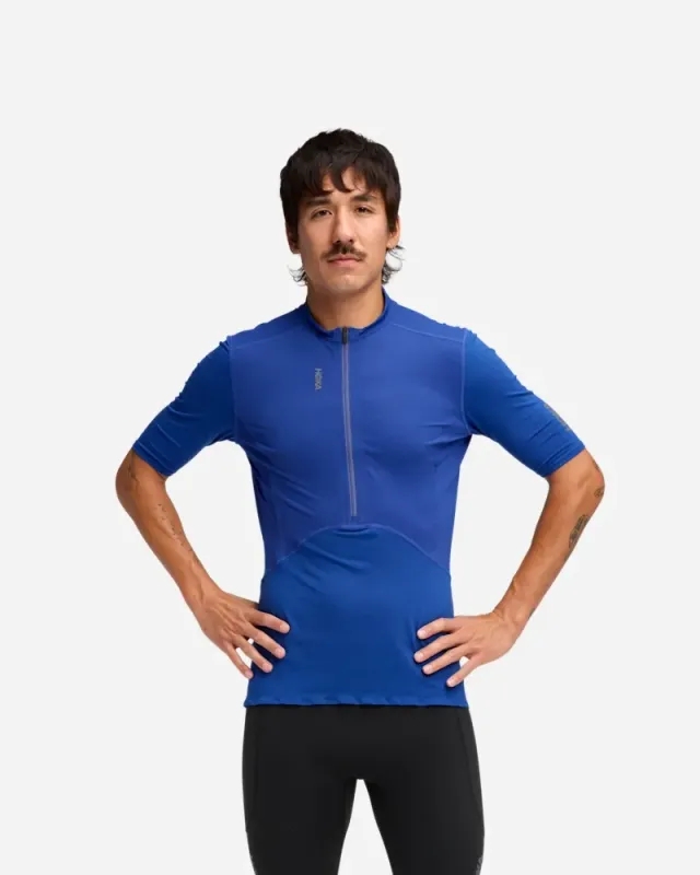 Hoka Men's Skybreeze Short Sleeve Zip In Ultramarine
