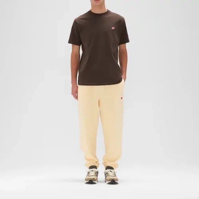 New Balance Men's Made in USA Core T-Shirt in Brown Cotton Jersey