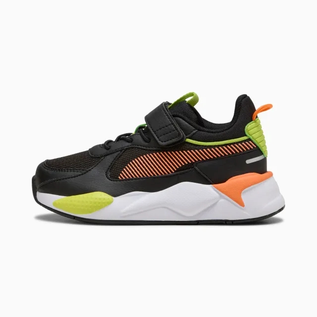 PUMA RS-X Kids Sneakers, Black/Orange Glo, size 1