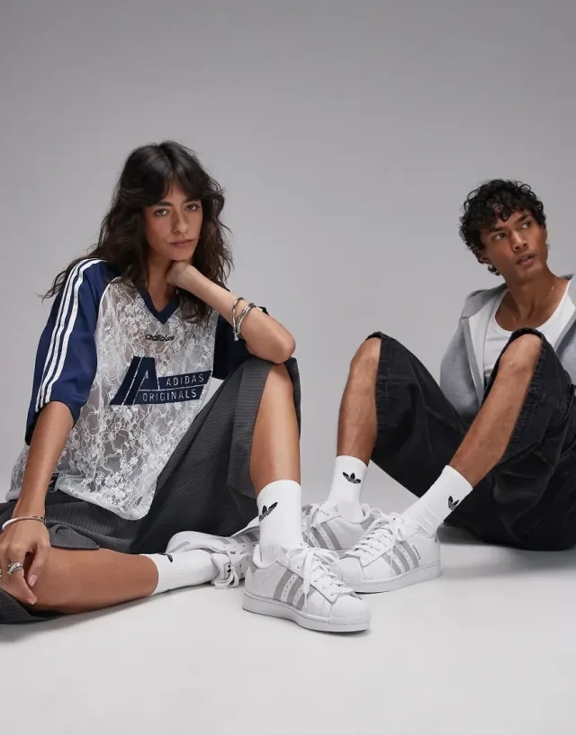 Adidas Originals Superstar Ii Trainers In White And Grey