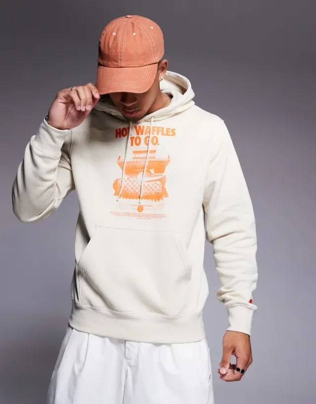 Nike Club Graphic Hoodie In Beige-Green