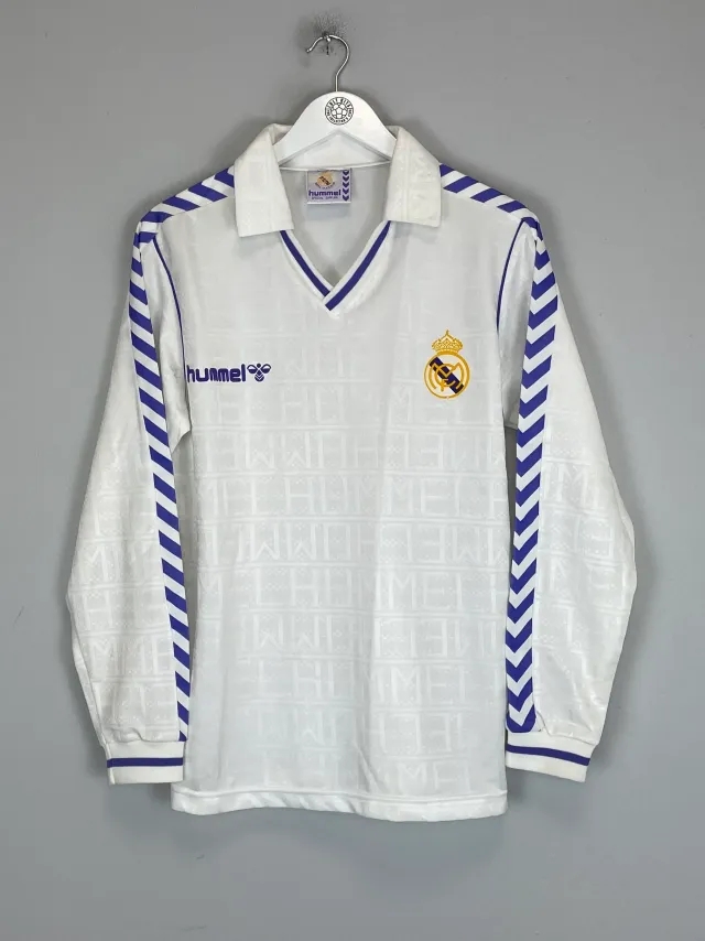 1989/90 REAL MADRID L/S *MINT* HOME SHIRT (L) HUMMEL | Cult Kits