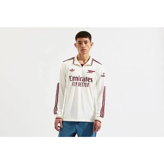 Arsenal adidas 25/26 Long Sleeved Third Shirt, White