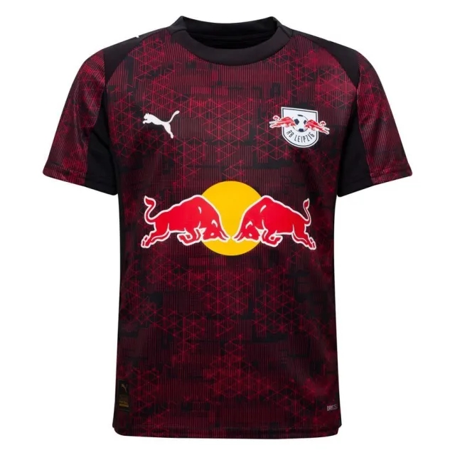 PUMA Rb Leipzig 25/26 Third Jersey Youth, Black/Fast Red