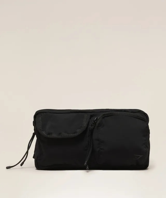  Pleat Sling Bag - Black