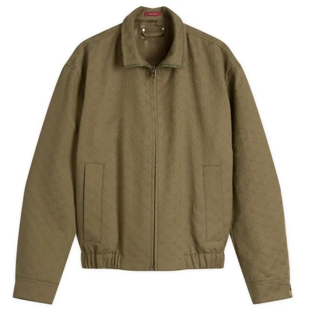 Gucci Men's GG Canvas Bomber Jacket Green